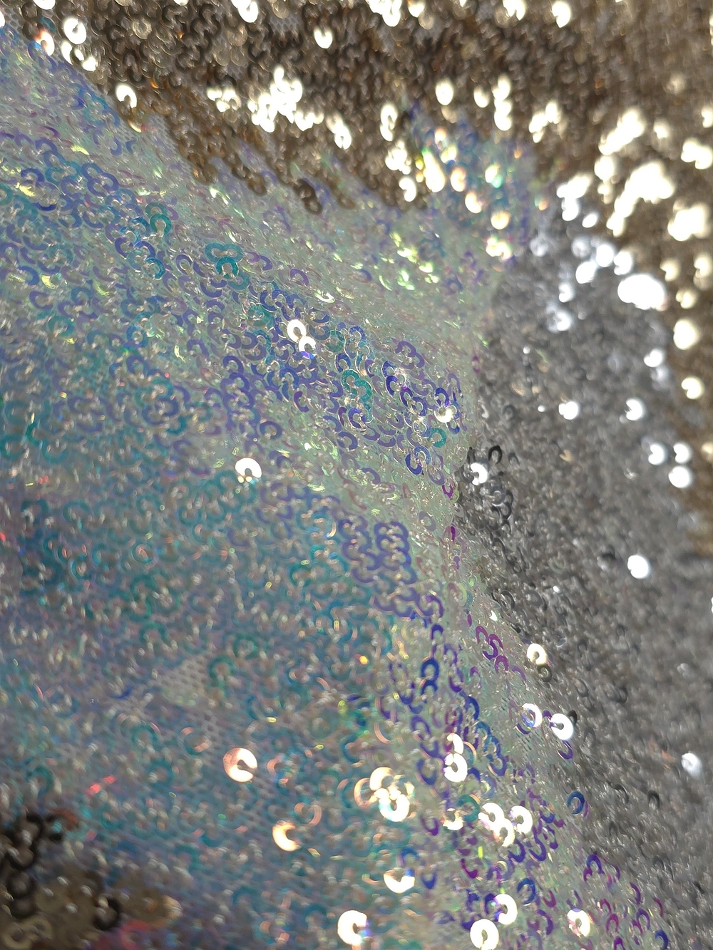NWT 12th Tribe Genevieve Sequin Button Up L Gold, Silver, Aqua - Picture 12 of 16